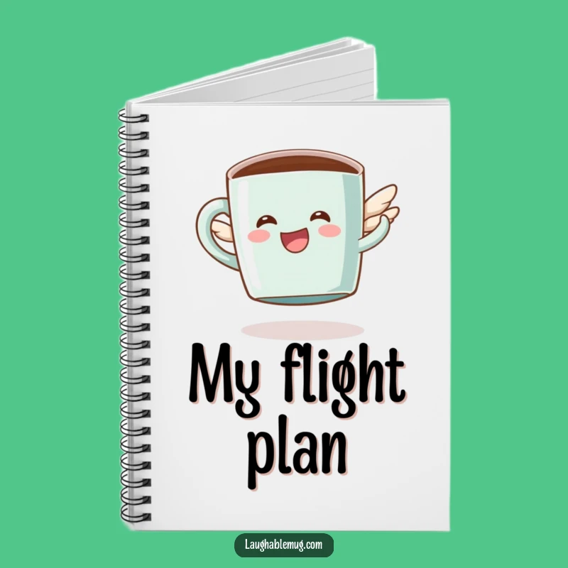Funny Coffee Notebook: Flying Mug Character's Ideas, Humorous Journal Gift for Coffee Lovers
