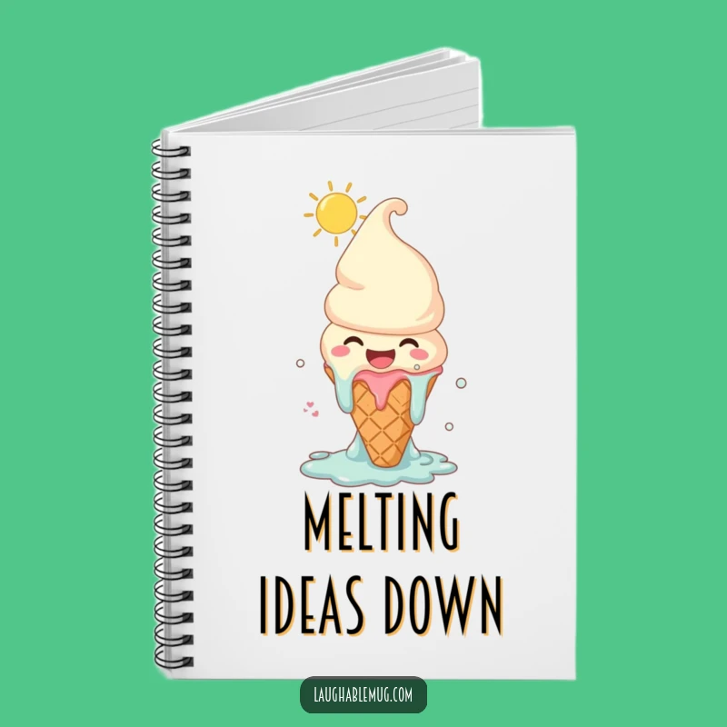 Funny Melting Ice Cream Notebook: Joyful Character Journal, Summer Idea Gift