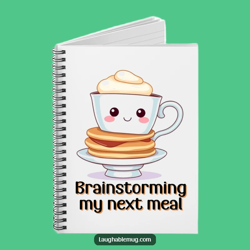 Funny Teacup Pancake Notebook: Cheerful Character Journal for Ideas & Smiles, Gift
