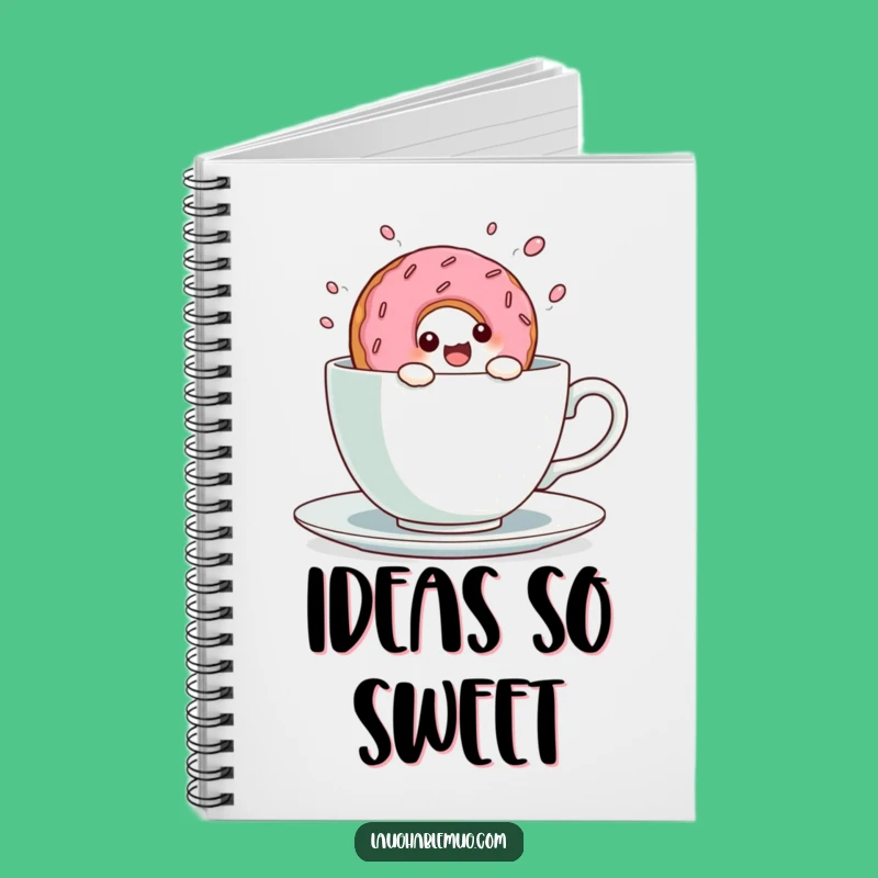 Funny Kawaii Donut Teacup Dive Notebook: Jot Down Sweet Ideas & Dreams Gift