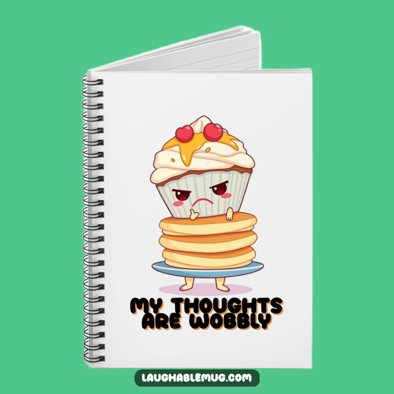Funny Grumpy Cupcake Pancake Notebook: Jot Down Thoughts with Wobbly Flair Gift