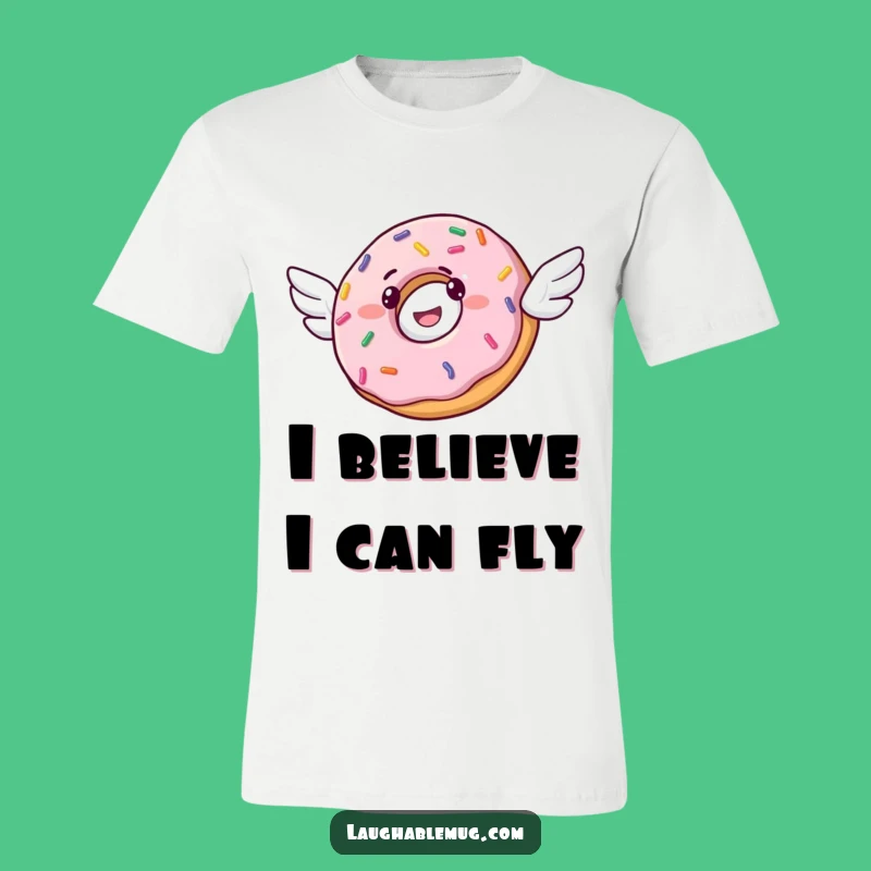Funny Donut Flying T-Shirt: Whimsical Sprinkled Dreamer for a Playful Outfit Gift