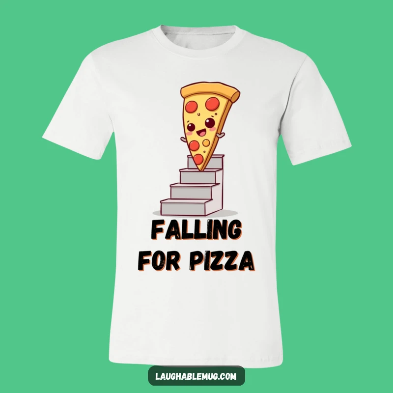 Funny Pizza T-Shirt: Sliding Slice Down Stairs, Great Funny Gift for Foodies