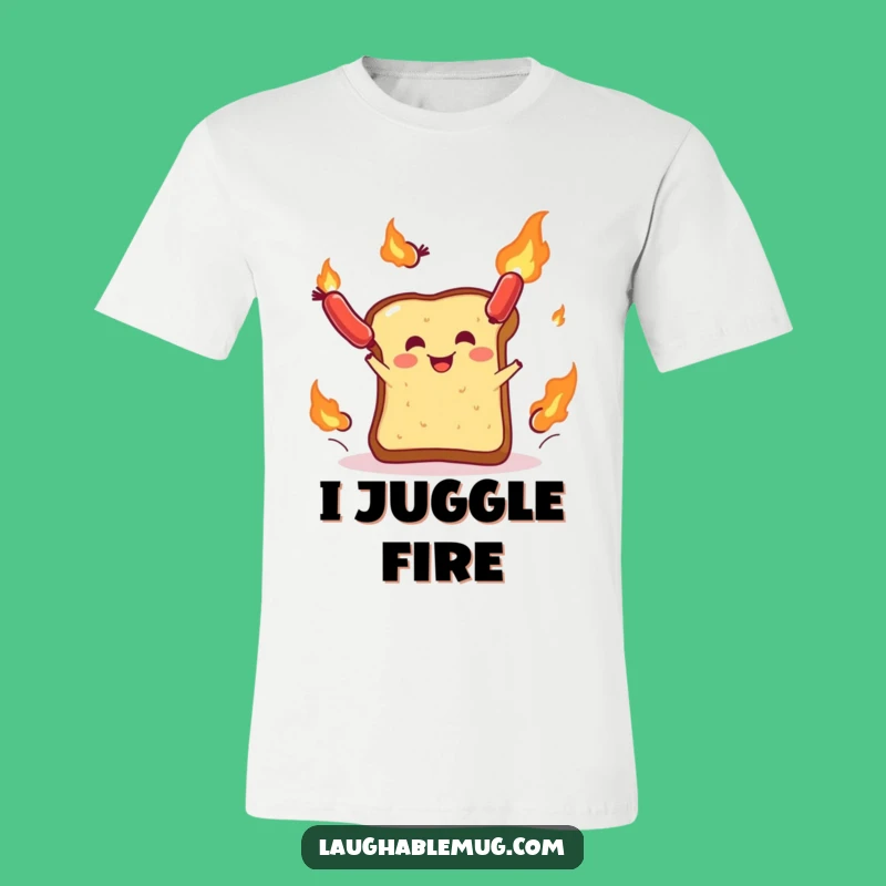 Funny Toast Sausage Juggler T-Shirt: Wear Your Hilarious Breakfast Humor Loud!