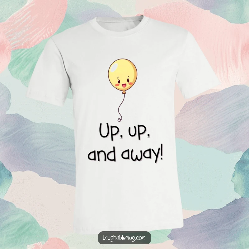 Funny T-shirt featuring a playful balloon juggling its string, perfect for expressing a desire for freedom.