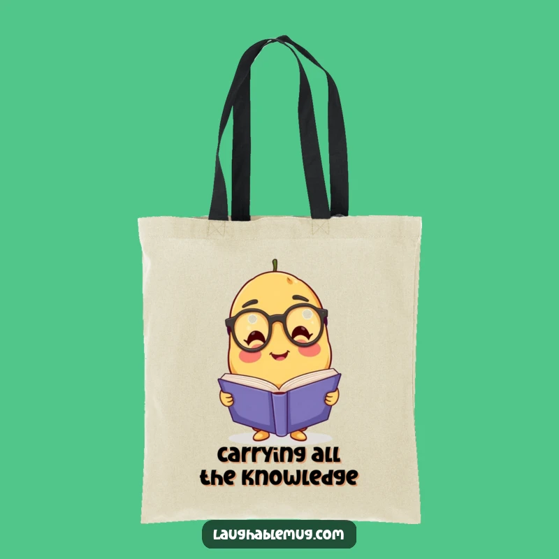 Funny Potato Scholar Tote Bag: Sturdy Spud Reading Book, Ideal Humorous Gift for Groceries or Books