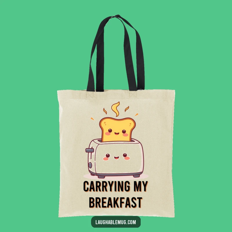 Funny Toast Pop Tote Bag: Cheerful Character Carryall, Fast Surprise Gift