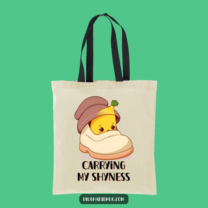 Funny Quirky Tote Bag: Shy Banana Shoe Theme, Great Funny Gift