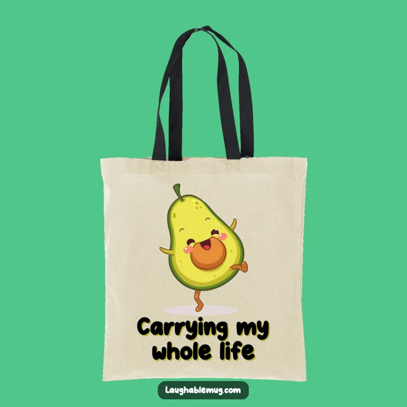Funny Avocado Cartwheel Tote Bag: Carry Your Essentials with Enthusiastic Fruit Style Gift