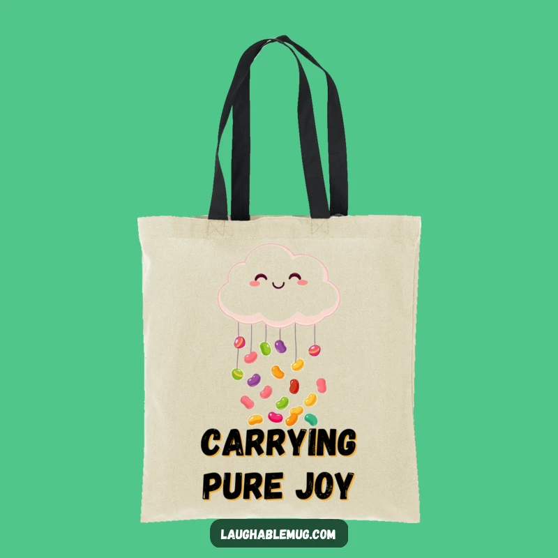 Funny Cloud Jelly Bean Tote Bag: Carry a Rainbow of Happiness!