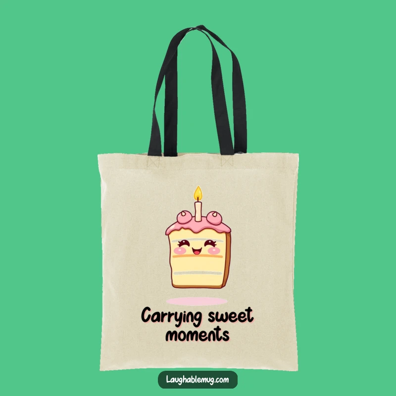 Funny Giggling Cake Tote Bag: Celebration Accessory, Stylish Humor Gift