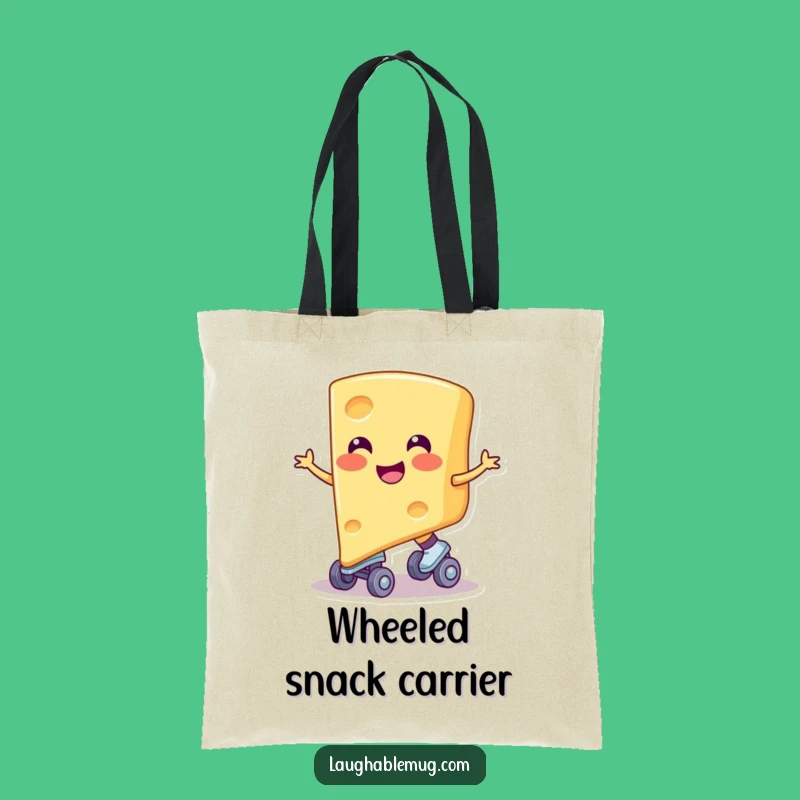 Funny Cheese Skater Tote Bag: Grinning Cheese on Skates, Practical & Hilarious Foodie Carryall