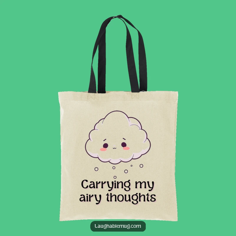 Funny Cloud Tote Bag, Tripping Mist Design, Perfect Funny Gift for Essentials