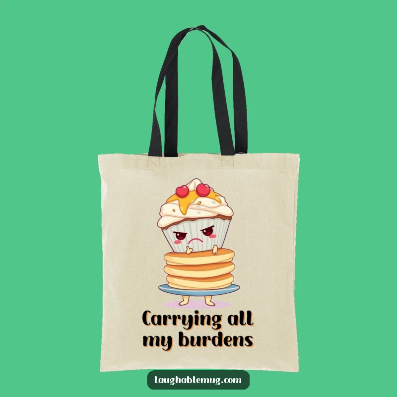 Funny Grumpy Cupcake Pancake Tote Bag: Carry Your Day with Wobbly Style Gift