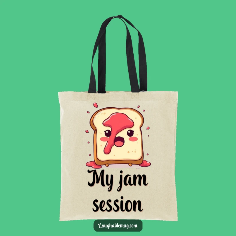 Funny Toast Tote Bag: Jam Splatter Surprise Character, Humorous Carry-all & Gift