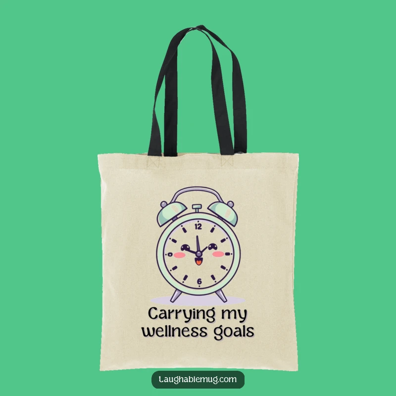 Funny Yoga Alarm Clock Tote Bag: Carry Your Zen and Essentials!