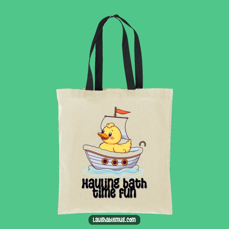 Funny Rubber Ducky Ship Captain Tote Bag: Bathtub Sailor Style, Ideal Humorous Gift for Errands