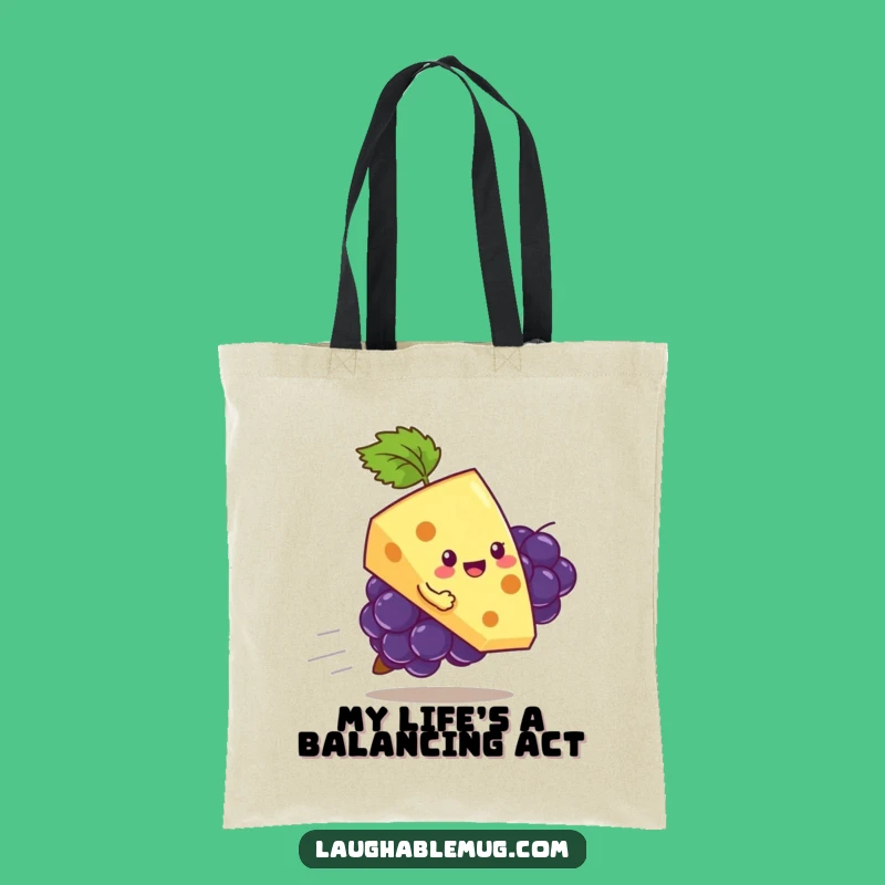 Funny Cheese & Grape Tote: Carry Your Snacks with Humor