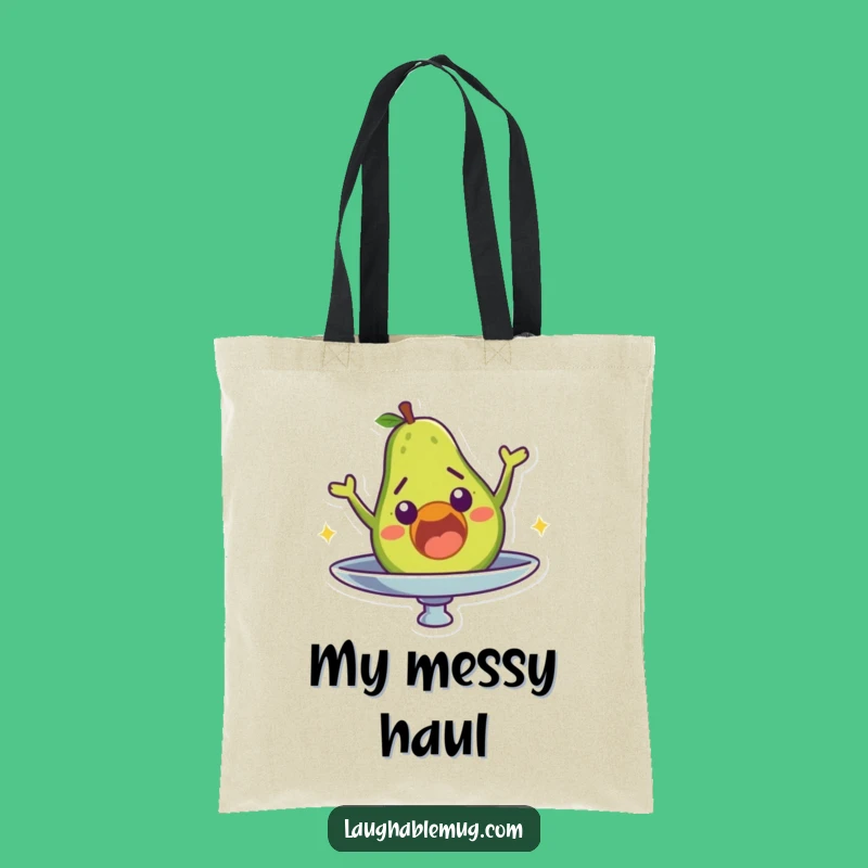 Funny Avocado Tote Bag: Surprised Character's Fall, Humorous Foodie Carry-all & Gift