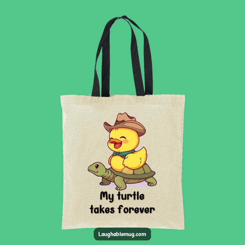 Funny Duck Cowboy Turtle Tote Bag: Carry Your Goods with Western Flair and a Funny Gift