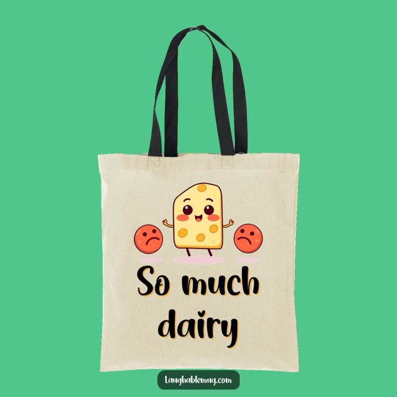 Funny Cheese Juggling Meatballs Tote Bag: Spacious & Hilarious Shopping Gift